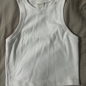 Full Tilt White Ribbed Tank Top